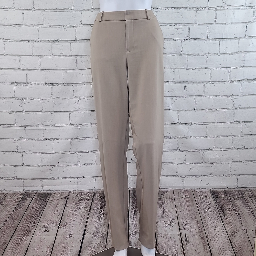 A New Day Classic Preppy Flat Front High Rise Straight Leg Dress Pant Khaki - 8L